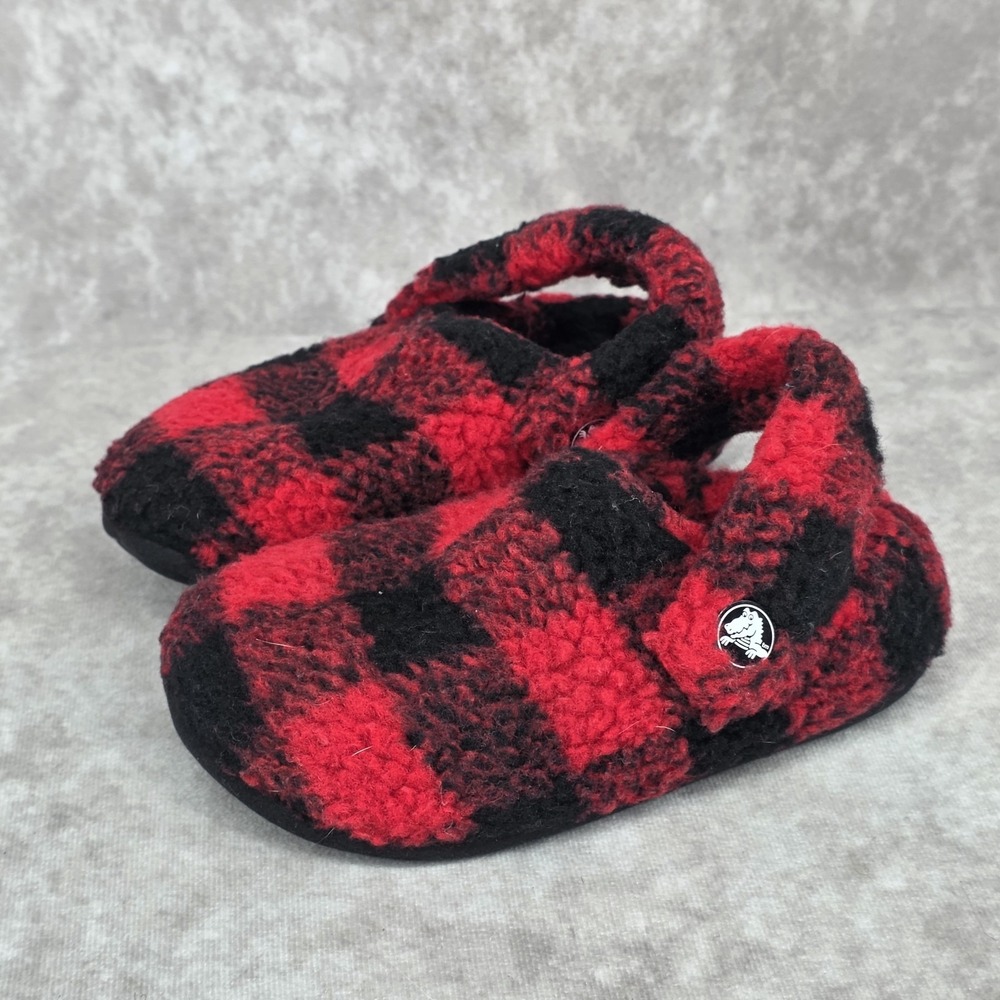 Crocs Little Kids Classic Cozzzy Slippers Buffalo Plaid Size C9